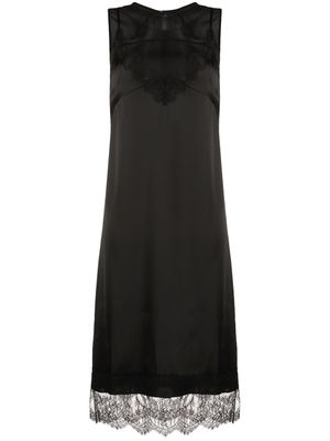 Nº21 robe à bordure en dentelle - Noir