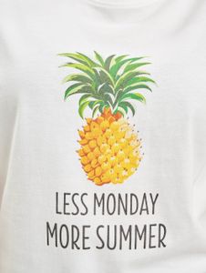 Mister Tee / t-shirt Ladies Less Monday in wit Mister Tee / t-shirt Ladies Less Monday in wit
