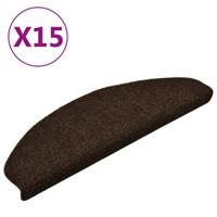 VidaXL Trapmatten zelfklevend 15 stuks 65x21x4 cm bruin halfrond groot