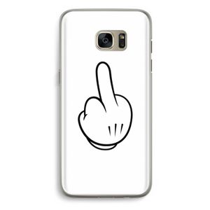 Middle finger white: Samsung Galaxy S7 Edge Transparant Hoesje