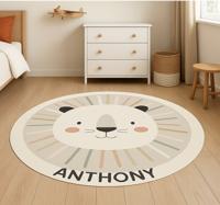 Aangepaste beige leeuw vinyl tapijt voor meer kinderen
