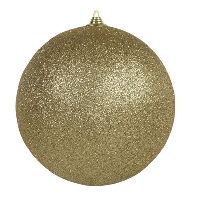 1x Gouden grote kerstballen met glitter kunststof 13,5 cm - Kerstbal