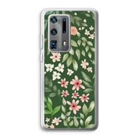 Botanical green sweet flower heaven: Huawei P40 Pro Plus Transparant Hoesje