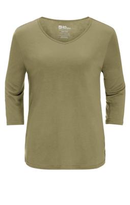 Jack wolfskin Mola 3/4 T-Shirt Dames Bay Leaf XL