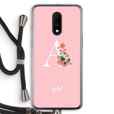 Pink Bouquet: OnePlus 7 Transparant Hoesje met koord