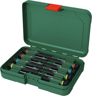Bosch Groen Precision screwdriver set 8-piece (Precisieschroevendraaierset 60mm 8 stuks: SL1,5, SL2,5, SL3, PH00, PH0, TX5, TX6, TX8) - 1600A02Z9M