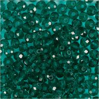 Creativ Company Facet kralen, afm 3x4 mm, gatgrootte 0,8 mm, emerald green, 100 stuk/ 1 doos