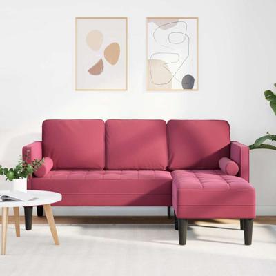 Bankstel Wijnrood 173 x 131 x 67 cm Fluweel