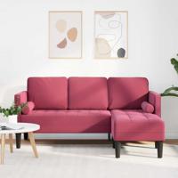 Bankstel Wijnrood 173 x 131 x 67 cm Fluweel
