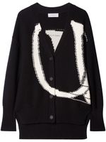 Off-White cardigan en laine à logo intarsia - Noir