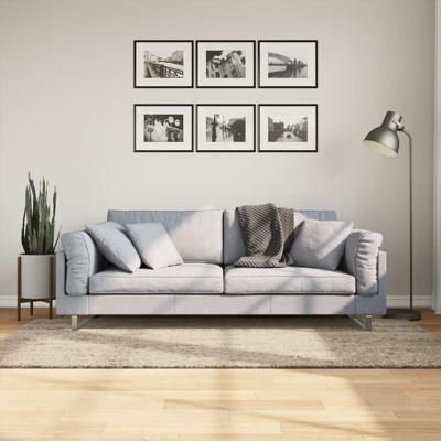 VidaXL Vloerkleed istan hoogpolig glanzend 100x200 cm beige