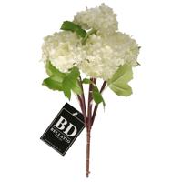 Kunstbloem Viburnum/sneeuwbal - 30 cm - creme - losse steel - kunst zijdebloemen