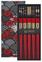 Tokyo Design Studio - Chopsticks Set - Rode Eetstokjes - Set van 5 - thumbnail