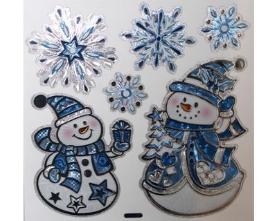 Peha stickers sneeuwpoppen 28,5 x 40 cm rood/wit