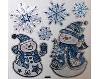 Peha stickers sneeuwpoppen 28,5 x 40 cm rood/wit - thumbnail