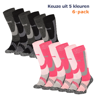 Xtreme Skisokken Unisex 6-pack Multi Pink-39/42