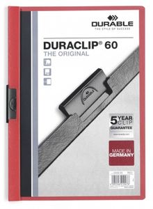Durable Duraclip 60 stofklepmap PVC Rood, Transparant