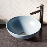 BRAUER Bowl waskom - 40x40cm - rond - keramiek - mat pastel blauw WK-BO40ROMPB