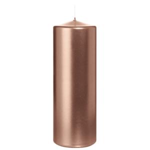 Cilinderkaars/stompkaars - metallic rosé goud - 20 x 7 cm - 103 branduren