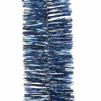 6x stuks decoris kerstslinger-guirlande - donkerblauw - glanzend lametta - 270 cm 6x stuks decoris kerstslinger-guirlande - donkerblauw - glanzend lametta - 270 cm