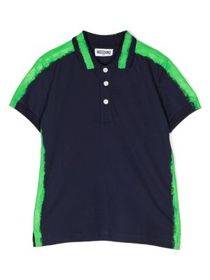 Moschino Kids polo à logo imprimé - Bleu