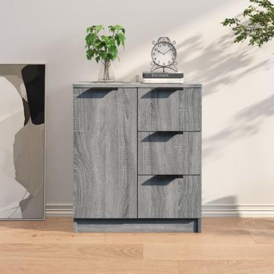 Dressoir 60x30x70 cm bewerkt hout grijs sonoma eiken