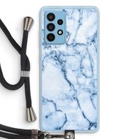 Blauw marmer: Samsung Galaxy A52 Transparant Hoesje met koord