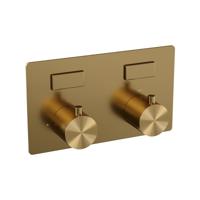 Brauer Gold Edition - 2 weg - Inbouwthermostaat - Drukknoppen - In/afbouwdelen - Goud Geborsteld PVD