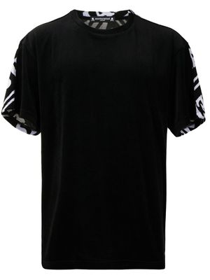 Mastermind Japan t-shirt en velours à logo imprimé - Noir