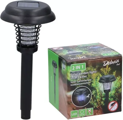 Anti-insectenlamp solar zwart