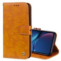 Business stijl olie Wax textuur horizontale Flip lederen case voor iPhone XR met houder & kaartsleuven & portemonnee (geel)