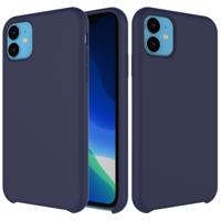 Effen kleur Liquid silicone schokbestendig Case voor iPhone 11 (marineblauw)