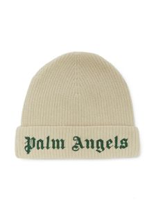 Palm Angels Kids bonnet à logo brodé - Tons neutres