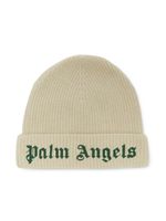 Palm Angels Kids bonnet à logo brodé - Tons neutres