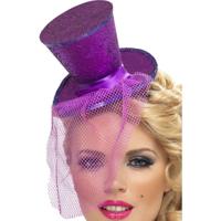 Carnaval verkleed mini hoedje op diadeem - Funny hoge hoed - Paard - Dames