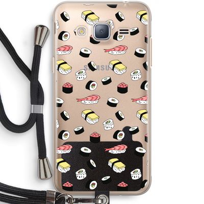 Sushi time: Samsung Galaxy J3 (2016) Transparant Hoesje met koord