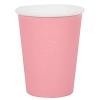 Santex feest bekertjes - 10x - roze - papier/karton - 270 ml - Feestbekertjes