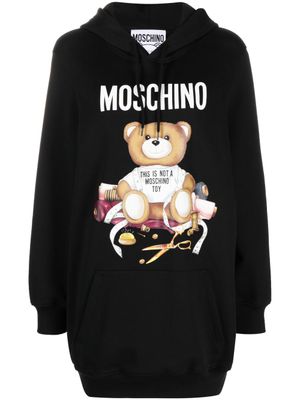 Moschino robe-hoodie à motif Teddy Bear - Noir