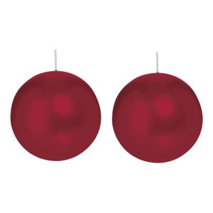 Trend Candles Bolkaars glad - 2x - bordeaux rood - 8 cm - 25 branduren - ronde kaarsen