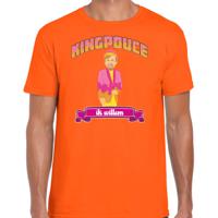 Bellatio Decorations Koningsdag T-shirt voor heren - kingpouce/tompouce - oranje - feestkleding 2XL  -