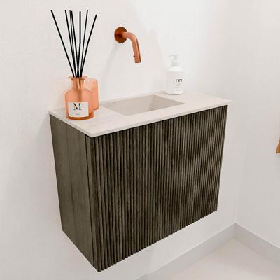Toiletmeubel Mondiaz Joya Dlux | 50 cm | Meubelkleur Shadow | Faye wastafel Meli Wasbak Midden | Zonder kraangat(en)