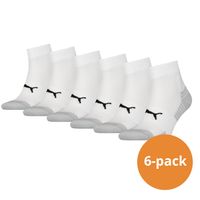 Puma Sport Cushioned Quartersokken Light 6-pack Wit-39/42