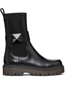 Valentino Garavani bottes One Stud en cuir - Noir