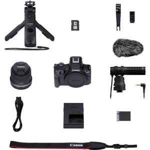 Canon EOS R50 Mirrorless Camera Content Creator Kit MILC 24,2 MP CMOS 6000 x 4000 Pixels Zwart