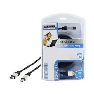 König USB 3.0 USB-kabel 1,8 m USB 3.2 Gen 1 (3.1 Gen 1) USB A Zwart