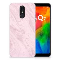 LG Q7 TPU Siliconen Hoesje Marble Pink - Origineel Cadeau Vriendin - thumbnail