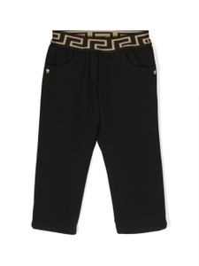 Versace Kids pantalon à taille élastiquée - Noir