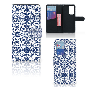 OPPO Find X3 Neo 5G Hoesje Flower Blue