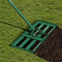 Gazonhark Metalen Gazonrakel met Ergonomische Handgreep Nivellering van Zandbodem voor Tuin Golfbaan 75 cm x 25 cm