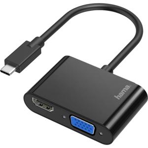 Hama 00200313 USB-C / HDMI / VGA Adapter [1x USB-C stekker - 1x VGA-bus, HDMI-bus] Zwart